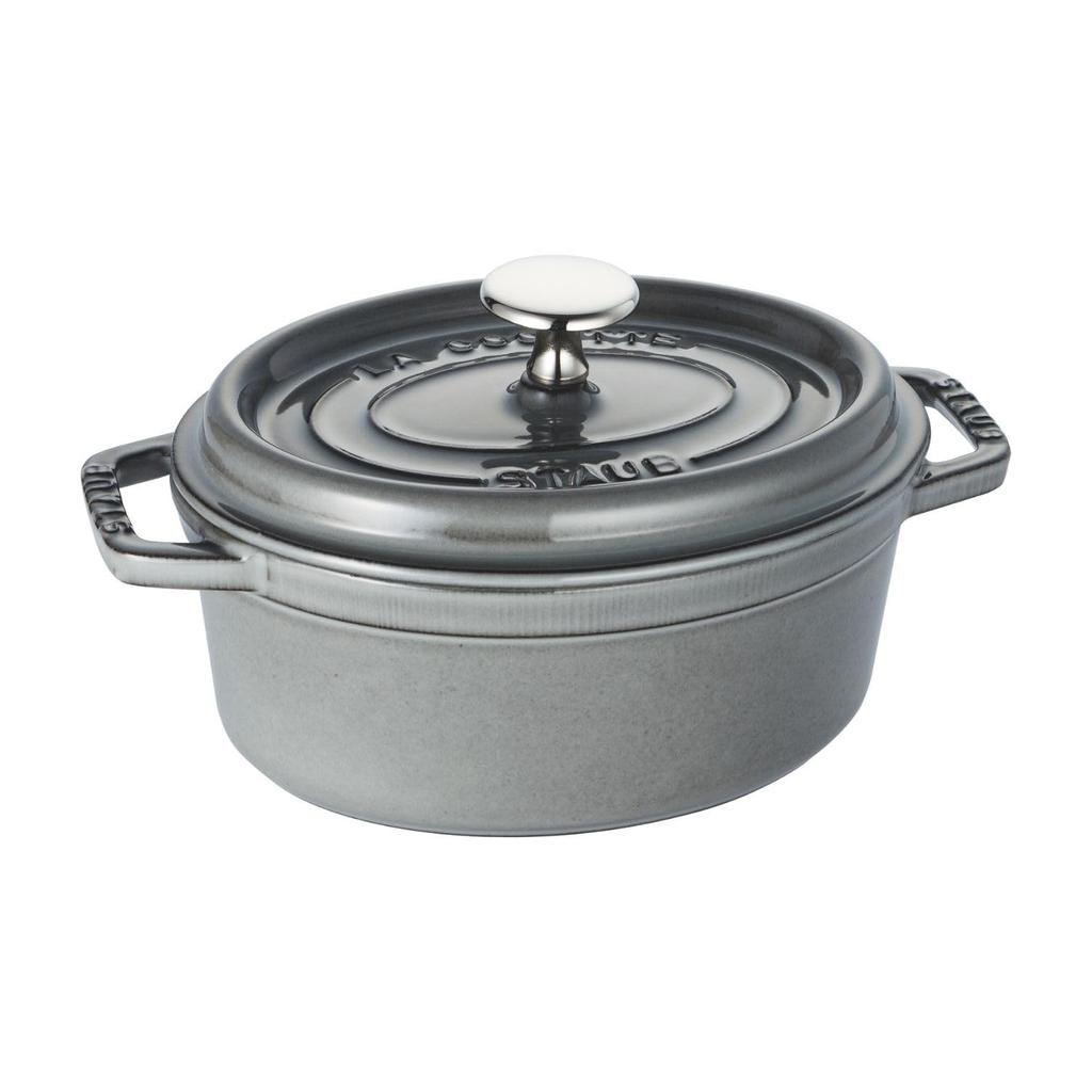 Staub Cocotte Oval Grey Malý ručně litý smaltovaný hrnec IH kompatibilní s japonským La Cocotte Oval "Pico 17cm" [Autorizovaný produkt] 40509-481