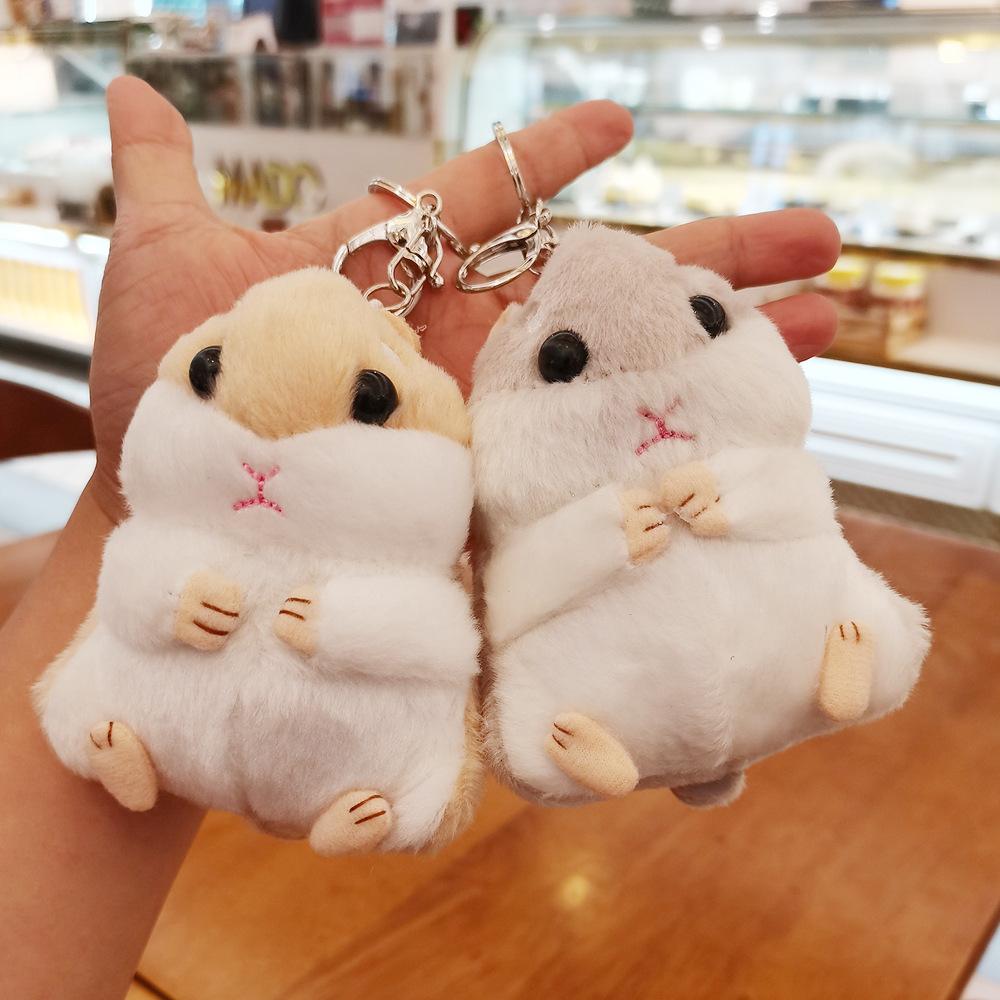 Cute Hamster Keychain Pendant Backpack Small Hanging Ornament School Bag Doll Hamster Chain Doll Plush Toy