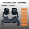 Eco-friendly, Odorless, Wear-resistant TPE Car Floor Mats for Tank 400-Z with Double Layer & Door Sill Coverage.
