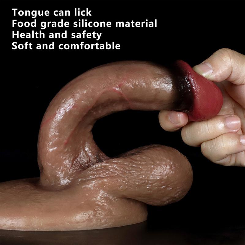 Super Soft Liquid Silicone Penis Female Manual Super Realistic Large Suction Cup Dildo Penis Orgasm Masturbation Device