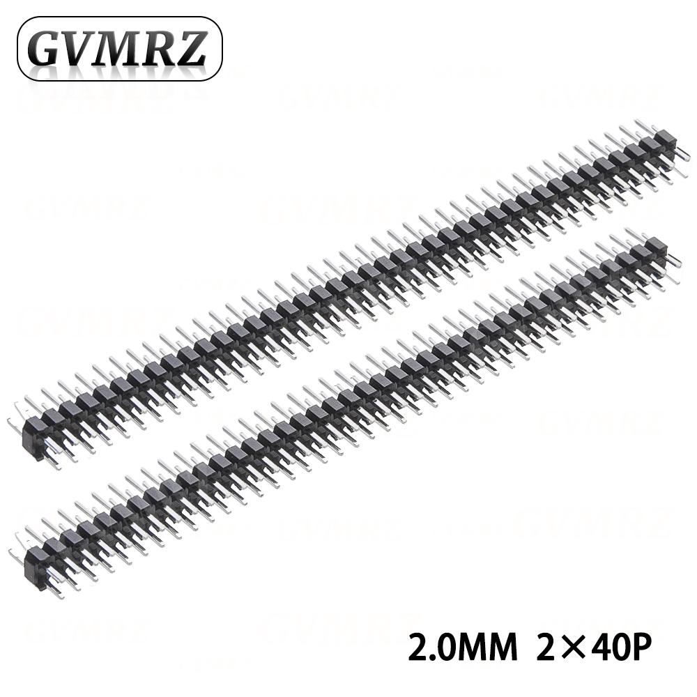 10PCS 2.0mm 40 Pin Male Single Row Pin Header Strip 1*40P 2mm Male Pin Header Connector 2*40P