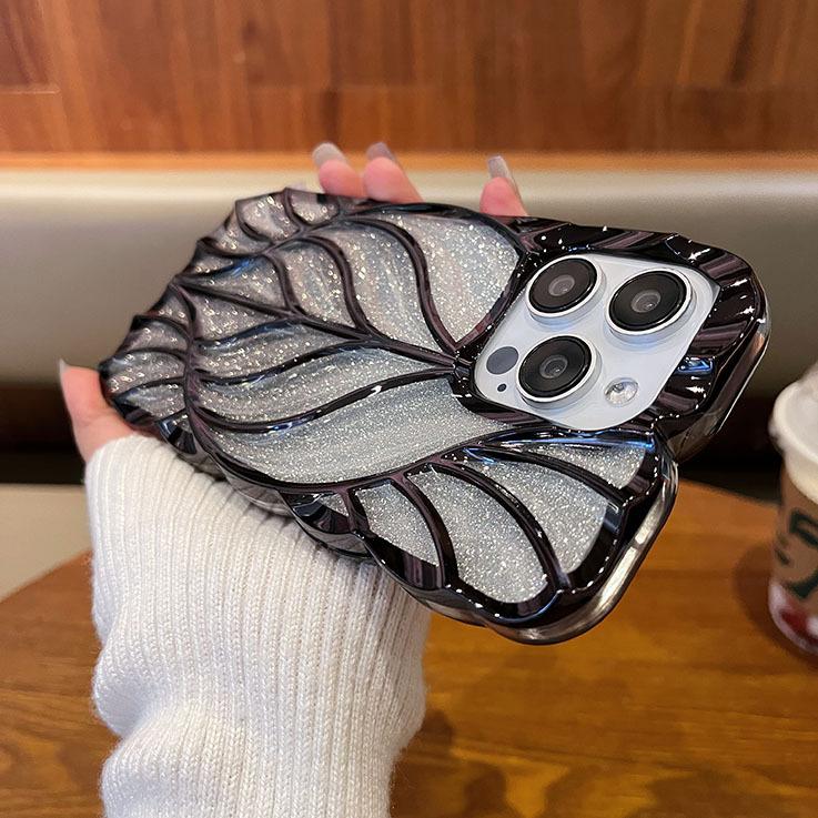 Applicable To IPhone16 Mobile Phone Case Gradient Plated Leaves Apple 15 Promax Protective Case Silicone 14