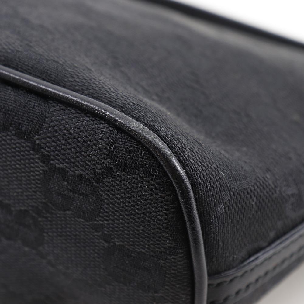 GUCCI Accessory pouch Pouch 07198 black GG canvas Women Used