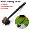 3in1 BBQ Cleaning Brush Long Handle Grill Net Cleaner Durable Barbecue Cleaner  Outdoor Bbq