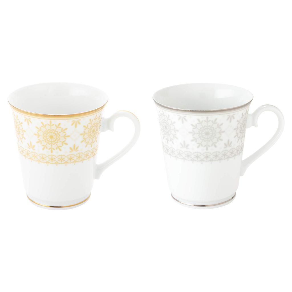 NARUMI Au & Petit (Au & Pt) Pair of Mugs, 280cc, Set of 2, Made In Japan, 41377-33135