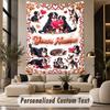 Valentine Love (19) Theme Custom Tapestry Personalized Custom Name Text Wall Hanging Tapestry Home Decor Background Cloth