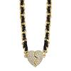 Elegant Heart Shaped Magnetic Necklace For Women With Sparkling Rhinestone Detail