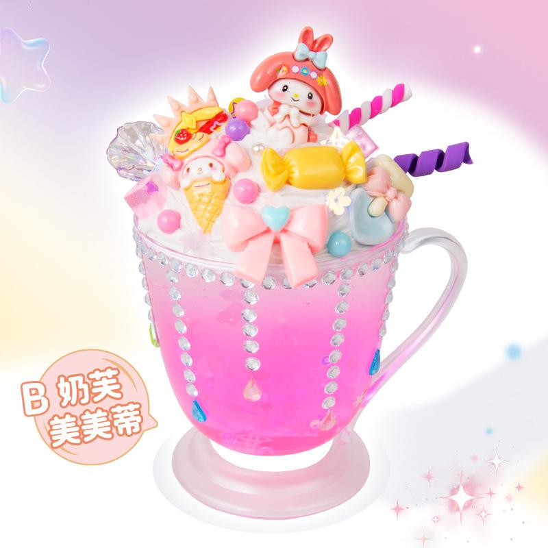 Children'S Handmade Simulation Cream Glue Diy Material Pack Dessert Milk Tea Cup Ice Cream Set Food Play Educational Toys