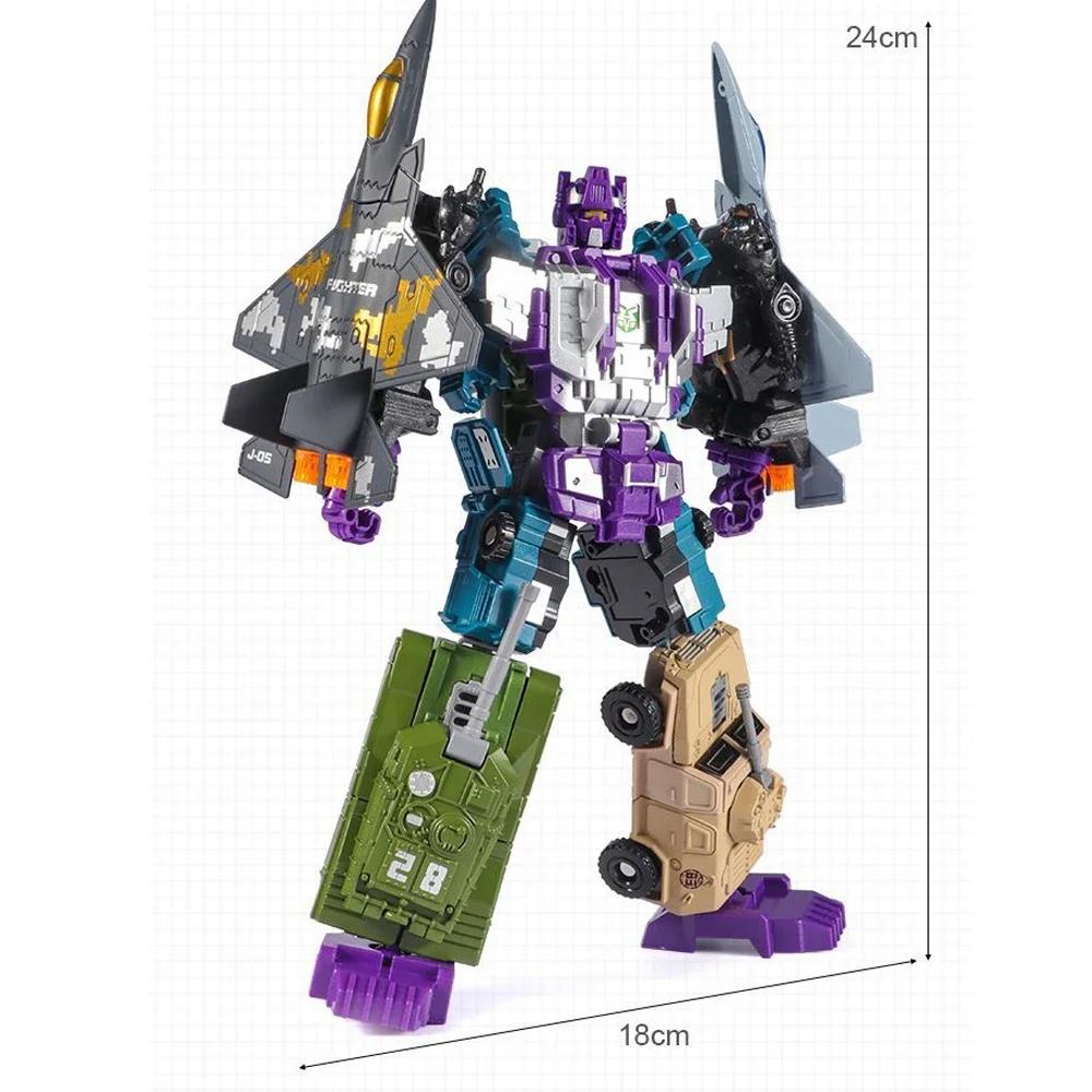Alloy Deformation Robot Truck Fighter Army Assembling Educational Toys Action Figures Robot Toy for Kids Gifts Die Cast Model