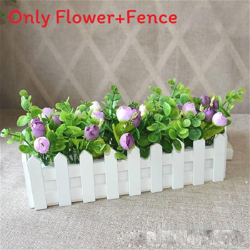 Home Living Artificial Plant Set With Wooden Fence For Wedding Decor And Photo Props