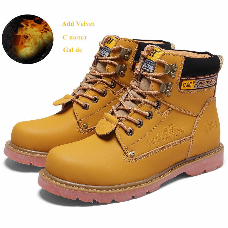Designer Yellow Ankle Boots Men Women Fashion Winter Mens Leather Boots Comfortable Fur Motorcycle Boots Men Work Shoes Sneakers