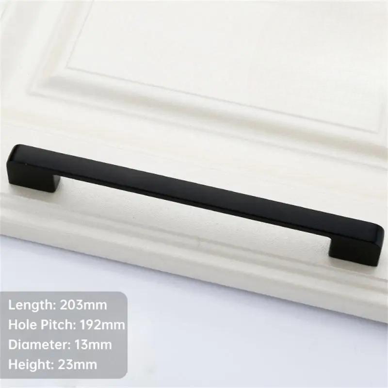 4/10PCS Modern Black Cabinet Handle Square Furniture Hardware Aluminum Alloy Kitchen Door Knobs Cupboard Wardrobe Drawer Pulls