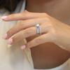 Huitan Fashion Contracted Design s Set Rings with Cubic Zirconia Brilliant Bride Wedding Accessories New Trendy Women Jewelry