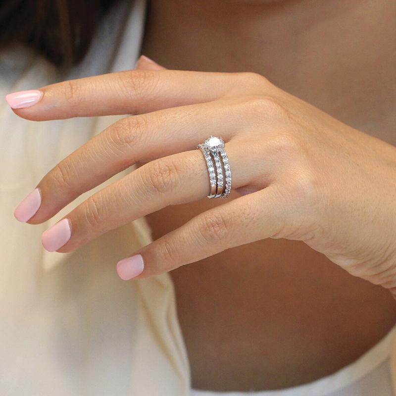 Huitan Fashion Contracted Design s Set Rings with Cubic Zirconia Brilliant Bride Wedding Accessories New Trendy Women Jewelry