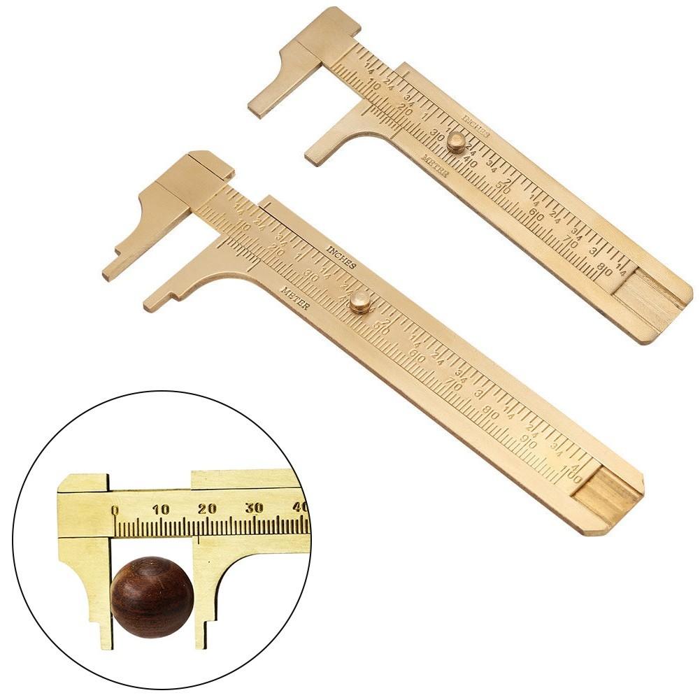 1* Small Brass Scale 80/100mm Sliding Gauge Vernier Caliper Ruler Measuring-Tool