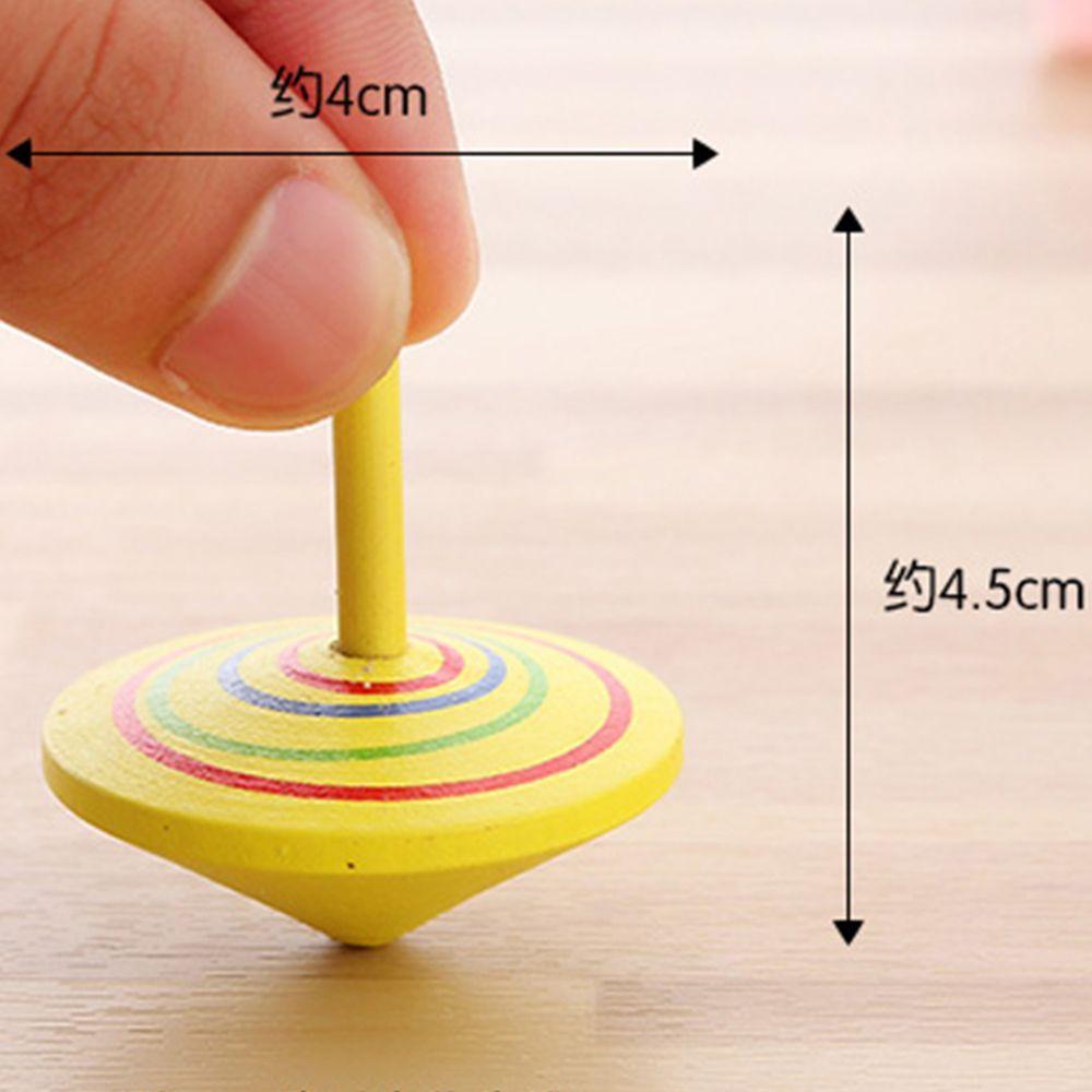 Funny Multi-color Children Kid Gift Rotate Wooden Hand Spinning Toy Spinning Top