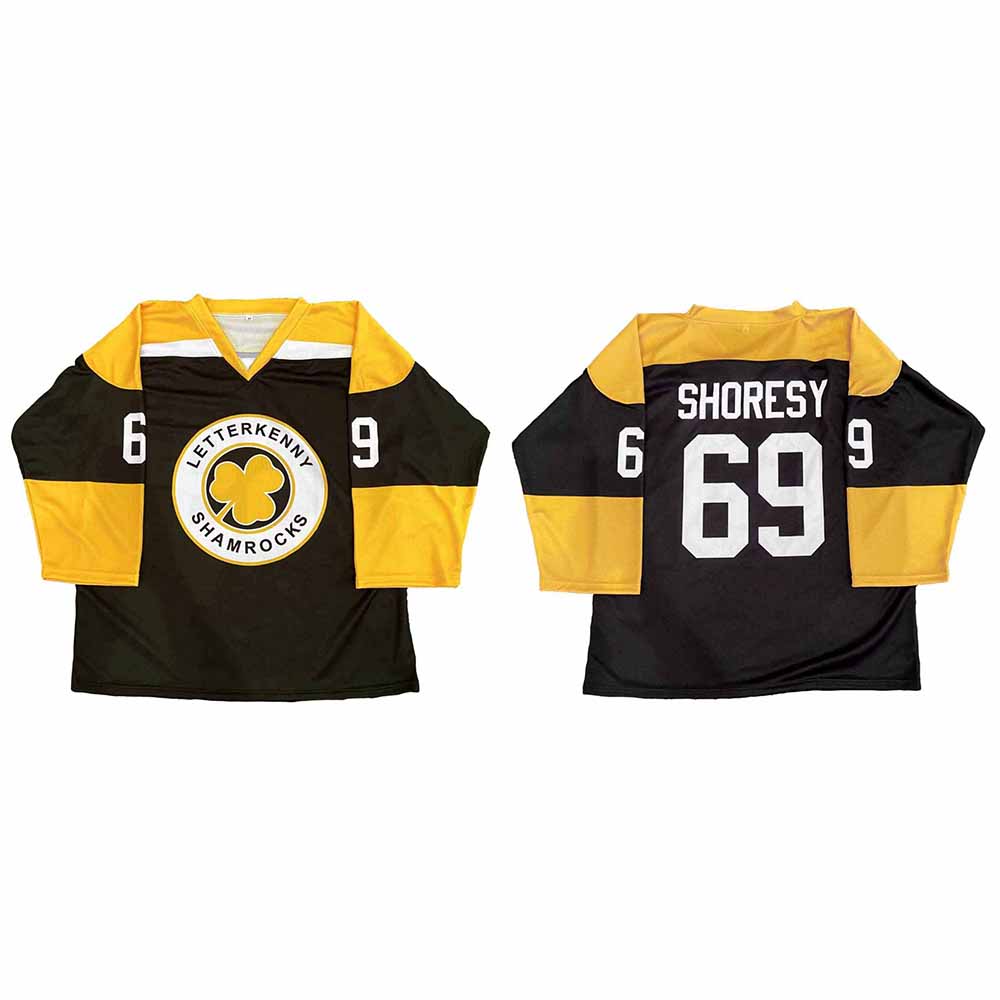 Letterkenny Shamrocks Shoresy Jersey Mens #69 Shore Custom Hockey Long Sleeve V-neck Unisex Streetwear Graphic Print T-shirt Top
