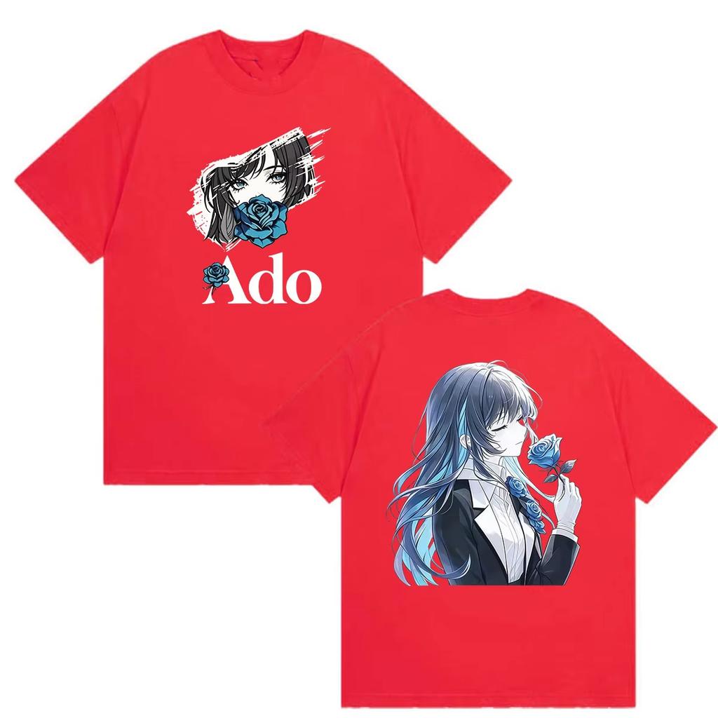 Summer Hot Sale 2026 Singer Ado Double Sided Print T-Shirt Men Women Gothic Cotton Oversized T-shirts Harajuku Hip Hop Punk T-shirt