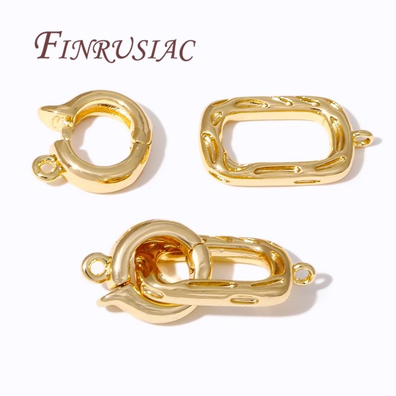 18K Echtgold Plated Endverschlüsse Verbinder Für Schmuckherstellung, Armband/Halsketten Verschluss Komponenten, DIY Perlenzubehör