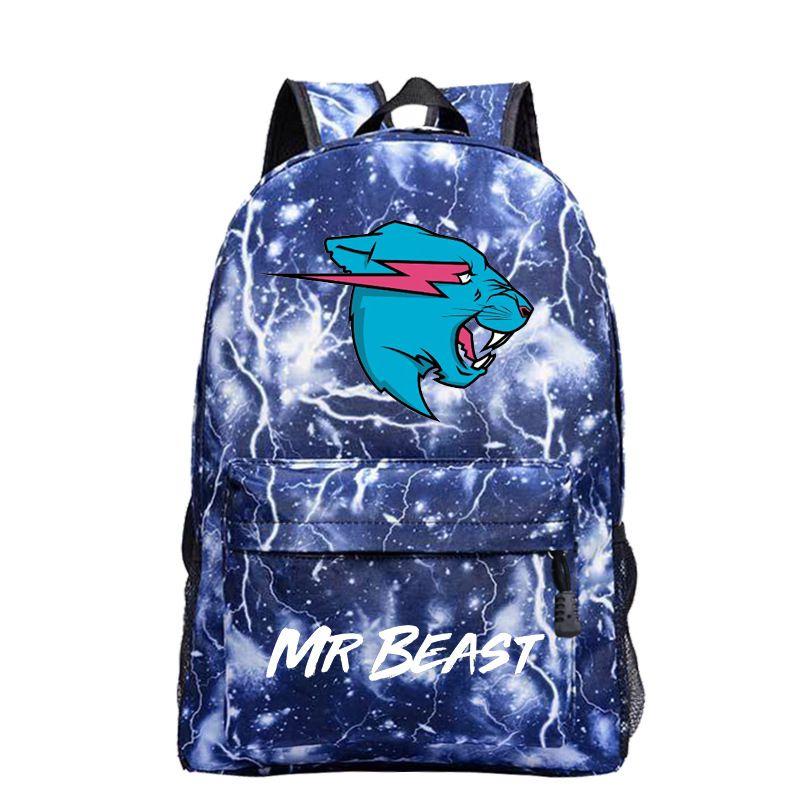 Mr Beast Lightning Cat Backpack High Capacity School Bag With Breathable Material
