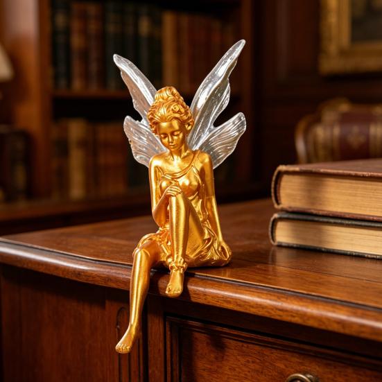 Yousheng Decorative Ornament, Flower Fairy Design Small Decorative Sculpture, Home Living Room Bedroom Office Table