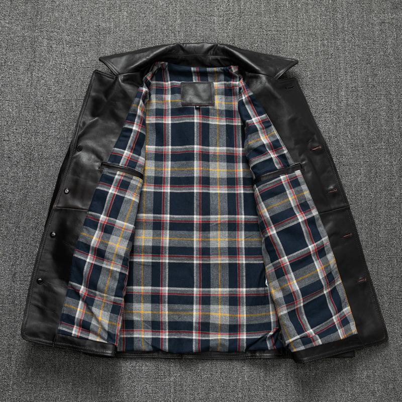 Leather Jacket, Top Layer Genuine Leather Jacket, Men's Suit, Large Size Spring and Autumn Jacket