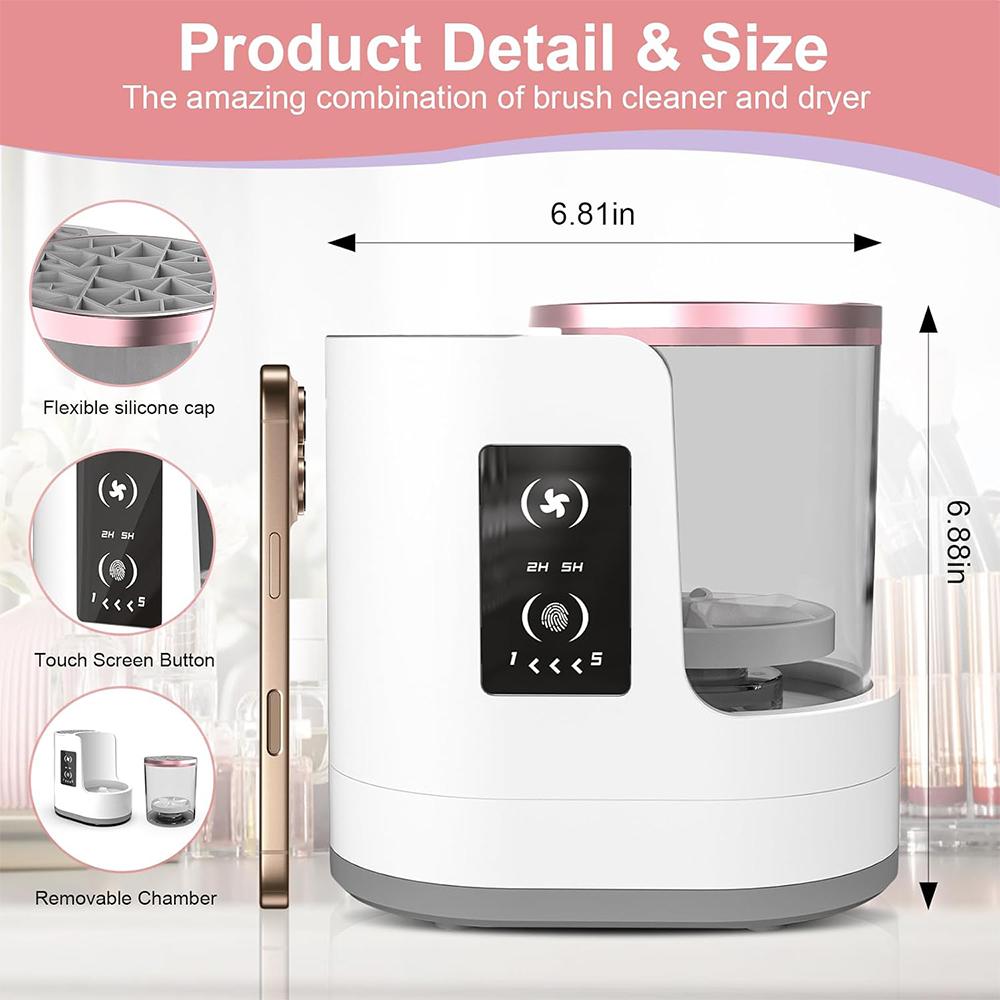 Electric Makeup Brush Cleaner Machine with Makeup Brush Dryer Automatic Cosmetic Brushes Cleaner Tool for Beauty Makeup Brush