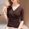 Women's Mesh V-Neck Mid-Sleeve Slim Fit Tee for Spring/Autumn 2026