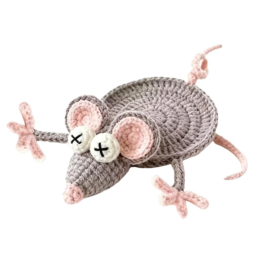 Handmade Crochet Craft Crochet Animal Coaster Heat Insulation Coffee Pad  Home Kitchen Table Decor