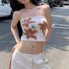 Summer Women's Streetwear Floral Print Sensual Crop-Top Bustier