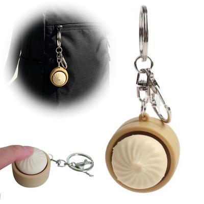 Simulated Dumpling Clicker Toy Decompression Button Steamed Bun Keychain Fidget Toy Home Office Worker Anxiety Stress Relief Desk Toy