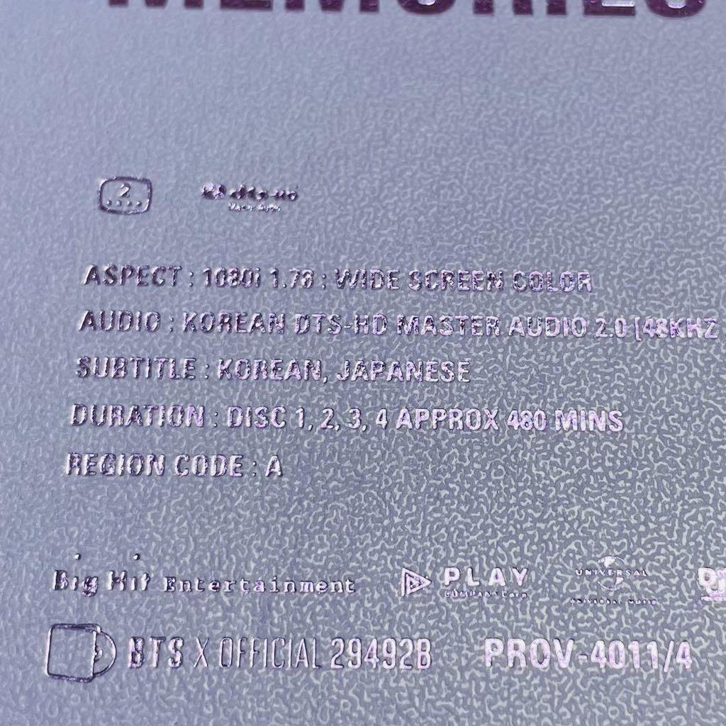 [USED] Jin BTS MEMORIES of 2018 Blu-ray with Japanese subtitles