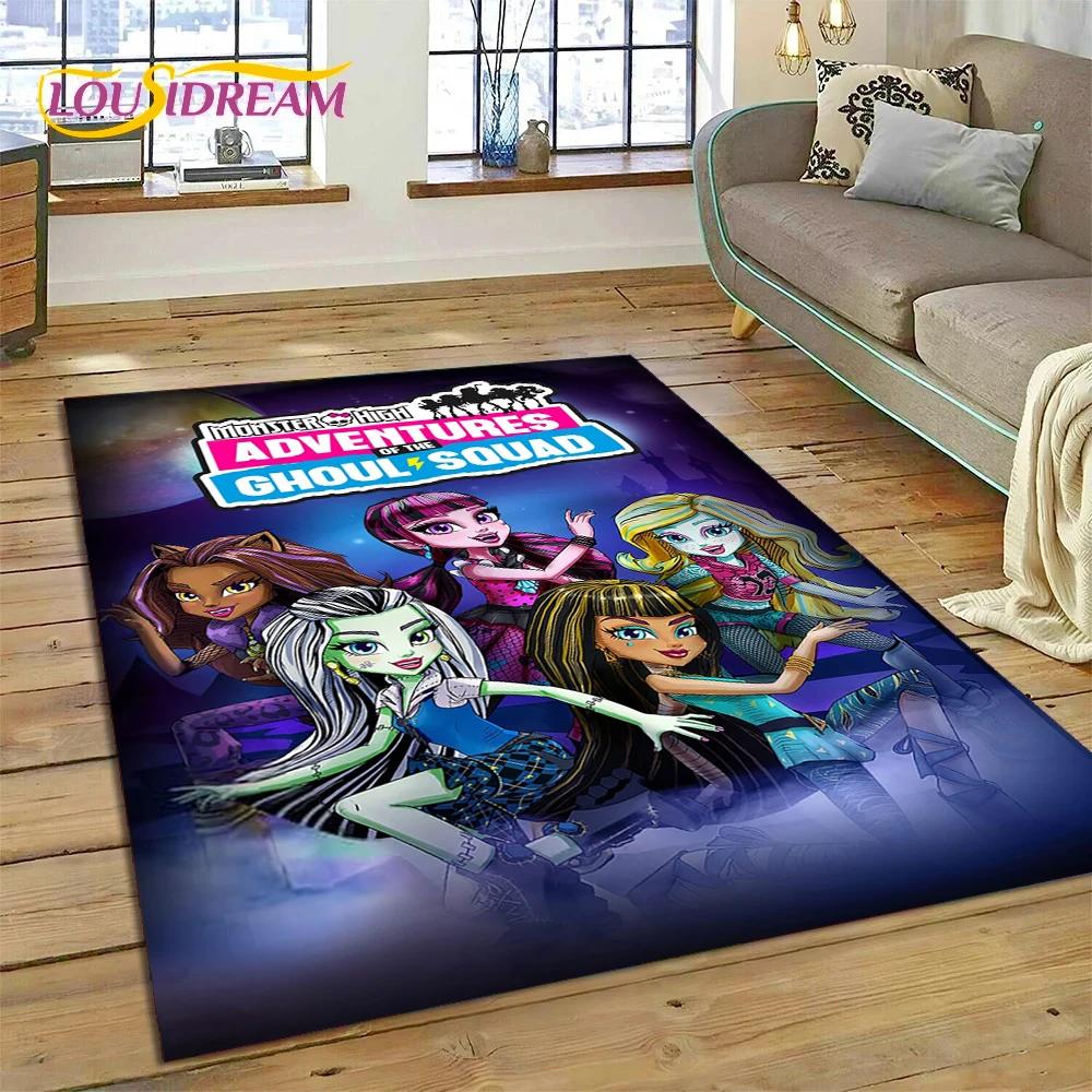Cartoon Monster High Draculaura Vampire Rug Carpet for Living Room Bedroom Home Decor,Non-slip Decoration for Sofa Doormat Gift