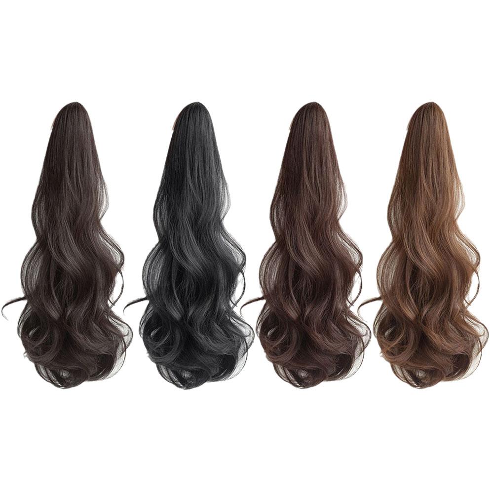Syntetyczna Peruka z Dużymi Falami Krótki Kucyk Kręcony Dla Dziewczynki Przedłużenia Kucyk Doczepiany Klips Przedłużanie Włosów Faliste Kręcone Kucyk 35-50cm