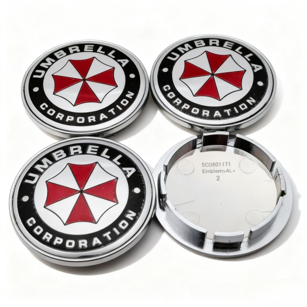 4pcs Umbrella Logo Emblem Badge Car Wheel Center Caps 65MM Clips 56MM Wheels Hub Cap Rim Hubcaps Dust Cover Replace Accessories