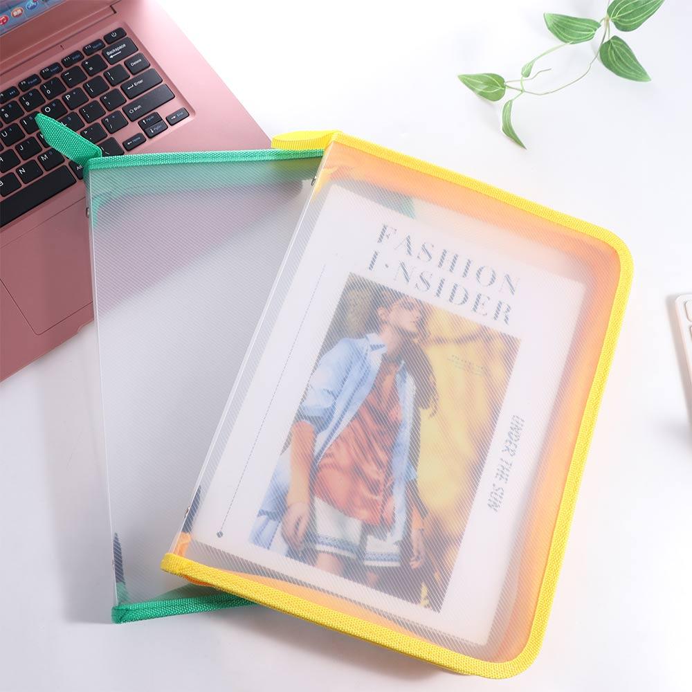 Pocket Textbook Stationery File Bag Folders Zipper Storage Bag Test Paper Folder Paper Organizer
