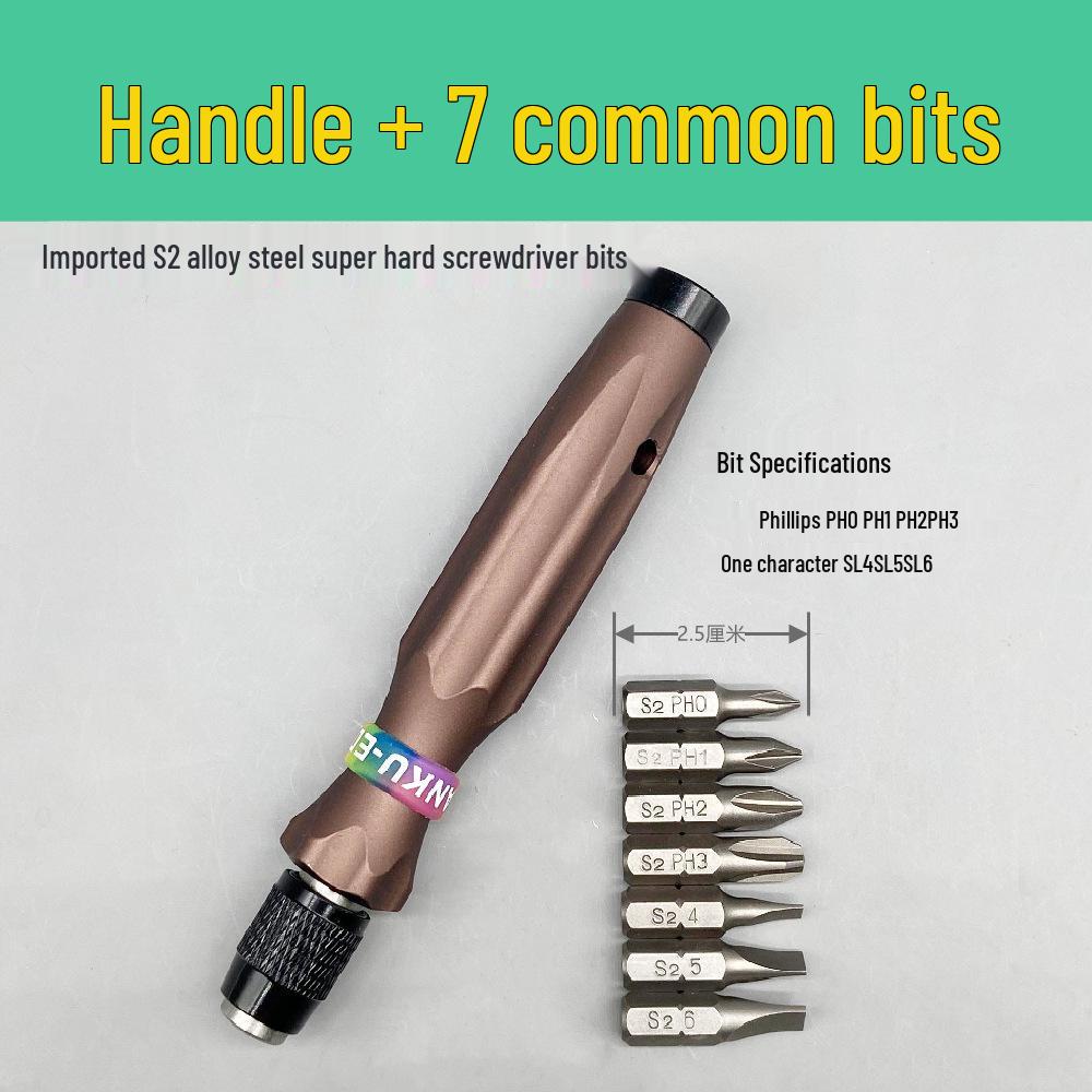 All-Aluminum 6.35mm Magnetic Self-Locking Multi-Purpose Screwdriver Handle