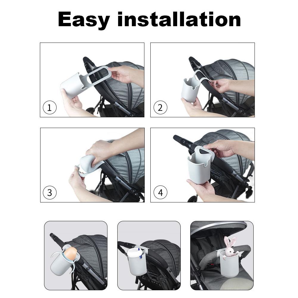 Silicone Pram Cart Bottle Holder Universal Bike Water Bottle Holder Bicycle Handlebar Cup Holder Baby Stroller Accessories
