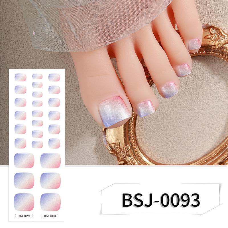 Semi-solid Gel Manicure Stickers, Toenail Stickers, Onion Pink Pearlescent Gradient Flash Semi-solid Nail Stickers