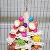 Parrot Toy Large Bite Parrot Bite Toy Vine Ball Bird Toy Colorful Wood Blocks Corn Crust Corn Cob Vine Ball