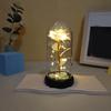 1 Set Light Up Wedding Galaxy Rose Decor Artificial Flowers Led Red Rose Valentine'S Day Gift Rose In Acrylic Cover Stand