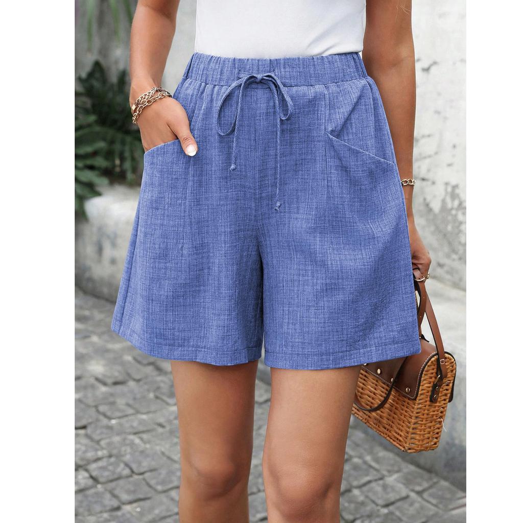Women's Drawstring Shorts Elastic Waist Lightweight Summer Casual Short With Pockets