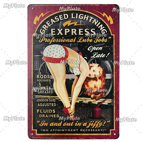 Garage Metal Sign Vintage Plaque OilGas Tin Sign Wall Decor For Man Cave Plate Crafts Art Poster Racing Car Custom