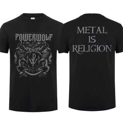 Streetwear Vintage Fashion Tee Men T Shirt Double-sided Via Dolorosa Black By Powerwolf Oversize Top Graphic Unisex Short Sleeve