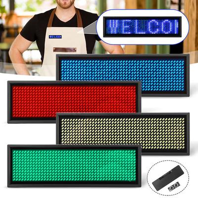 Mini LED Digital Programmable Rechargeable Scrolling Name Message Tag Sign