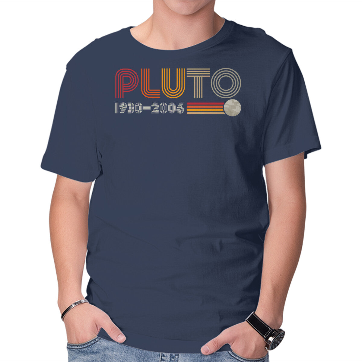 Unisex Crew Neck T-Shirt Pluto Graphic Short Sleeve Casual Tee XL