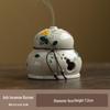 Zen Style Ceramic Gourd Incense Burner for Coil and Agarwood Incense, Home Tea Ceremony Burner