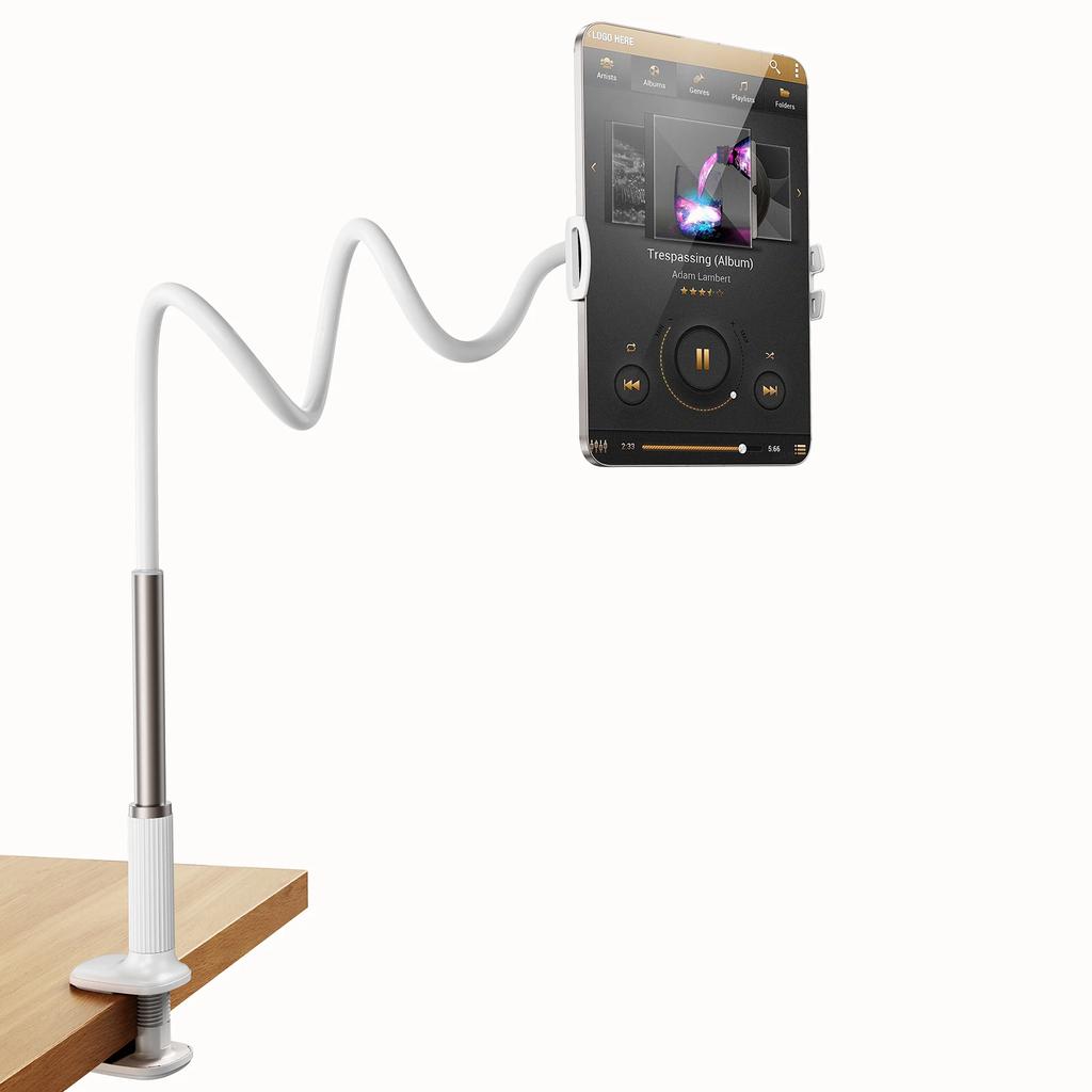 Oatsbasf Gooseneck Tablet Stand Holder Clip Phone Stand with Adjustable Flexible Long Arm for Bed Lazy Bracket 4.7-13" for iPad