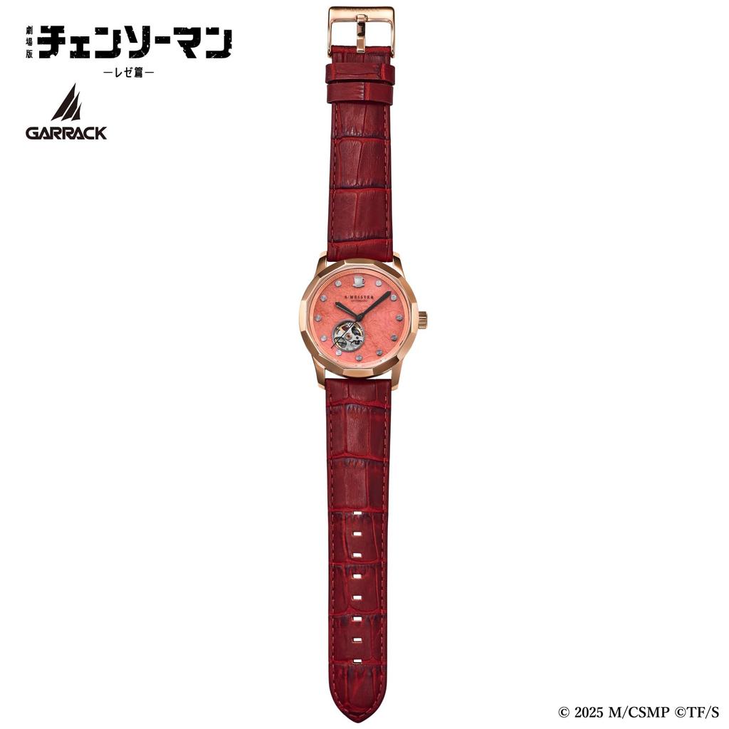 [GARRACK] Chainsaw Man Collaboration Watch, Makima Model, Automatic Winding, 5 ATM Water Resistant, Mineral Glass, Red Dial, SMS-CM-40-M, Unisex