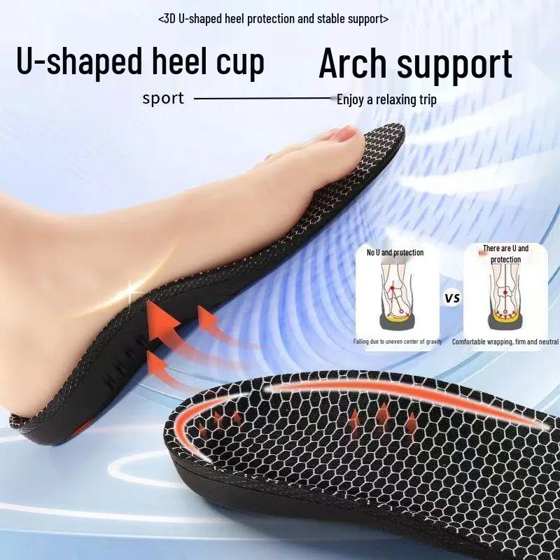 Graphene Anti-Odor Sports Insoles: Breathable, Shock-Absorbing, Sweat-Absorbing, Arch Support for Men and Women